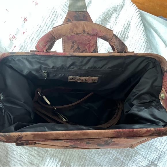 Like New Odi Lynch Medium Large Doctor Bag w/ Strap in Floral Print Leather No14 - Picture 5 of 13